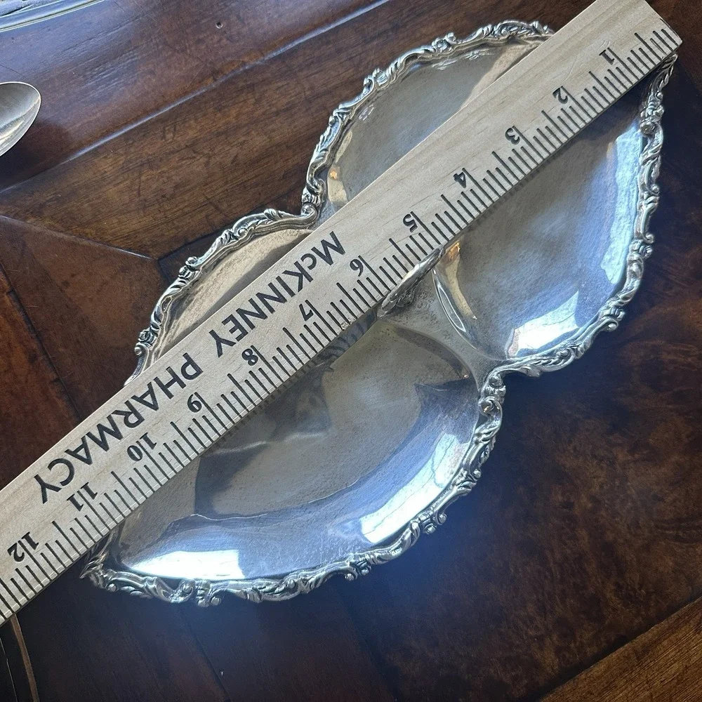 Vintage Jose Marmolejo‎ Double Heart Dish 11.5 Inch Mexico 925 Sterling 309.5g